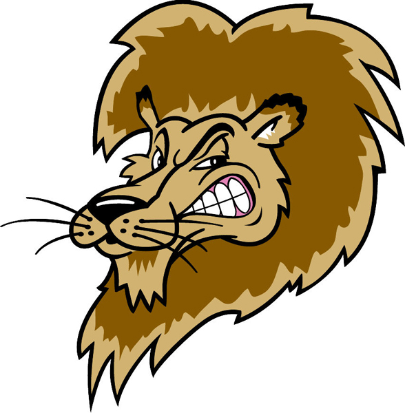 Lion head team mascot color vinyl sports decal. customize on line. Lion Head 2